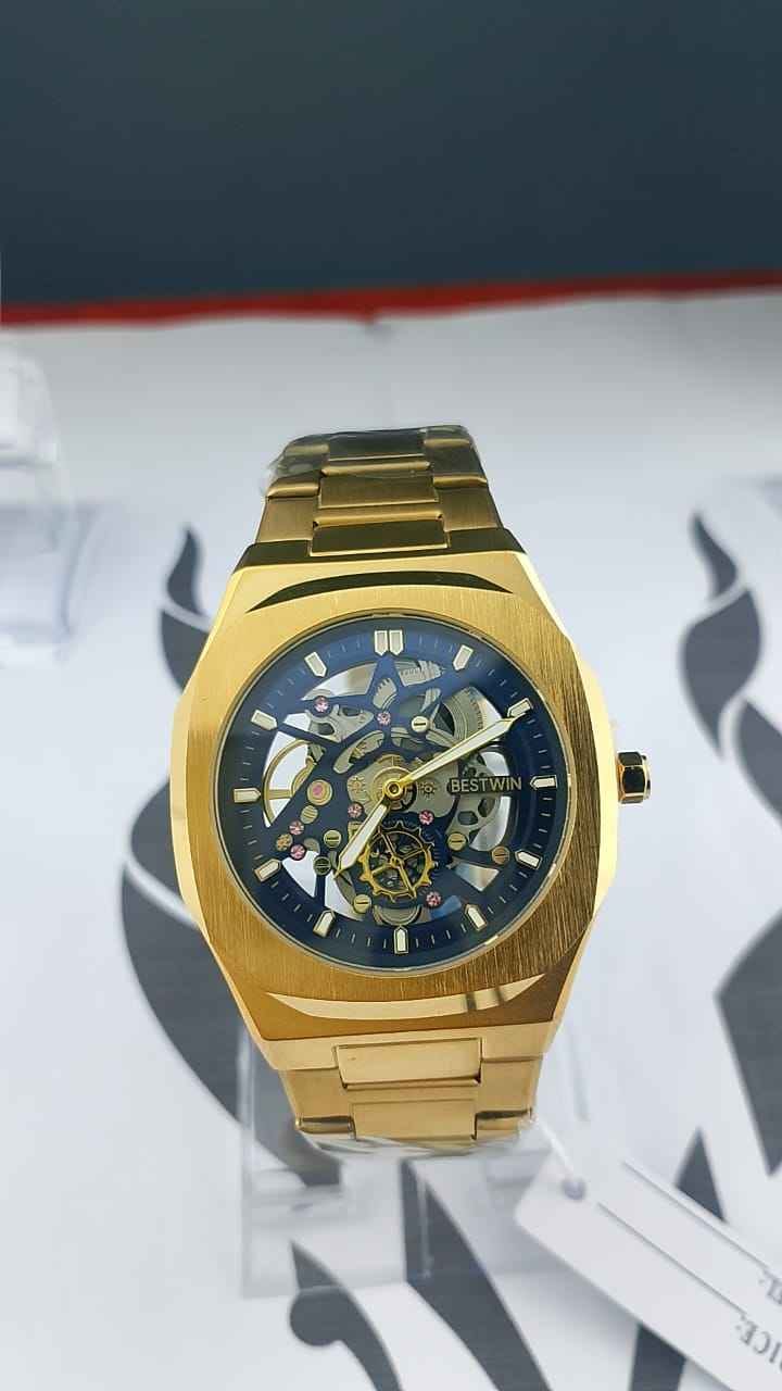 Golden unique design watch