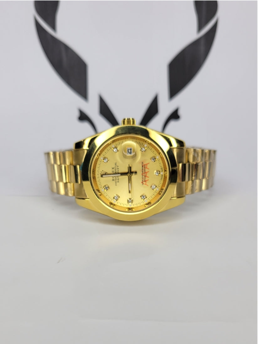 RLX Gold Watch with Date Display