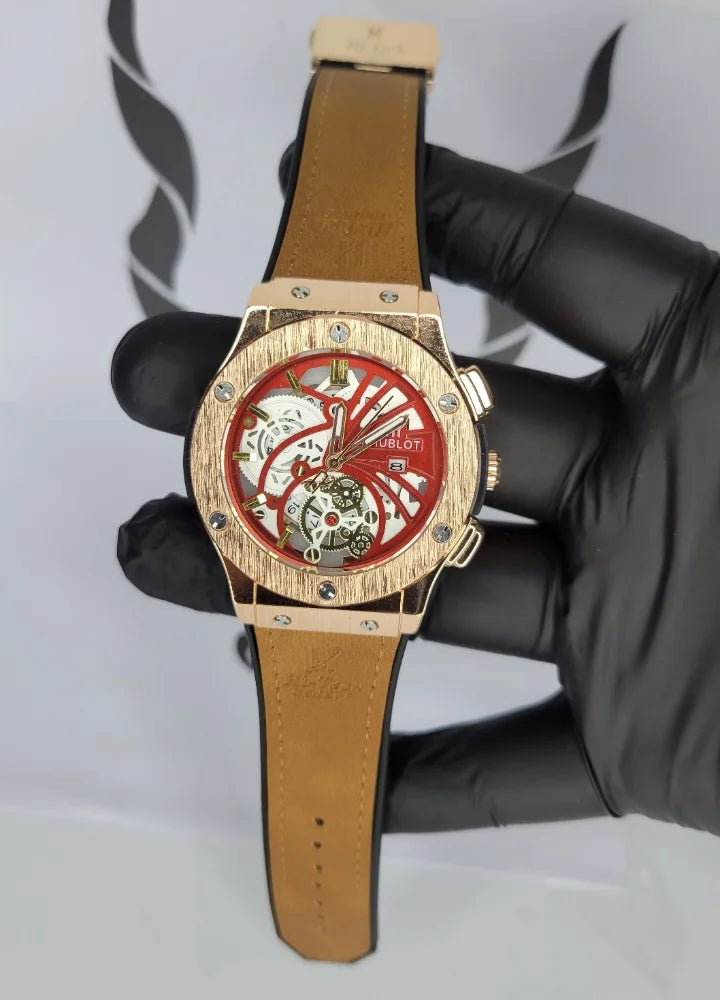 Red and White Dial – Classic Leather Look