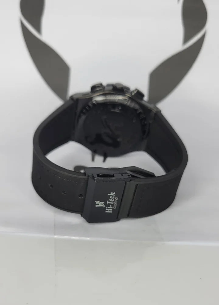 Black Mechanical Look Watch with Functional Date Display