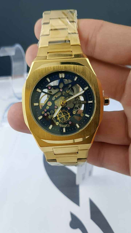 Golden unique design watch