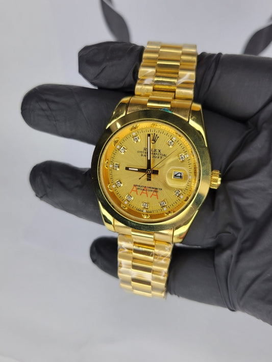 RLX Gold Watch with Date Display